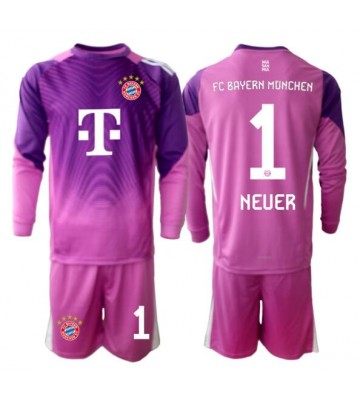 Bayern Munich Manuel Neuer #1 Målmand Tredjetrøje Børn 2025-26 Langærmet (+ Korte bukser)